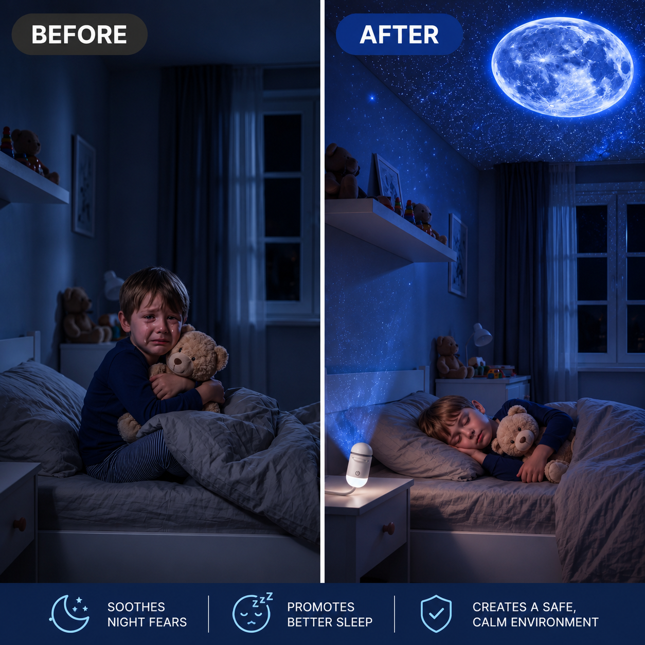 LED Star Projector Night Light, Galaxy Starry Sky Projection Lamp, Romantic Ambient Decor Lamp for Bedroom Party Home Decor